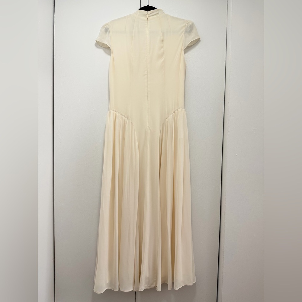 NEW Reformation Maven Dress Fior Di Latte Ivory Cream Bridal High Neck 10 - Picture 8 of 16